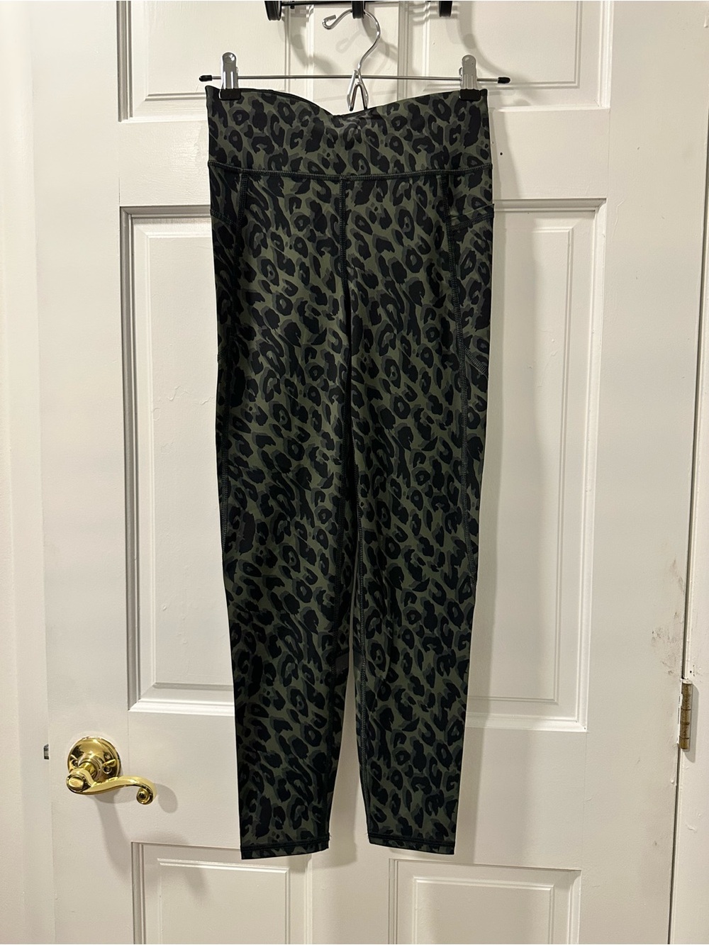 Sweaty Betty Olive and Black Leopard High-Waist Leggings